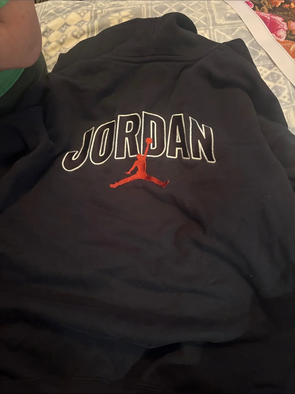 Jordan Crewneck Sweatshirt in Black with Red Jumpman
